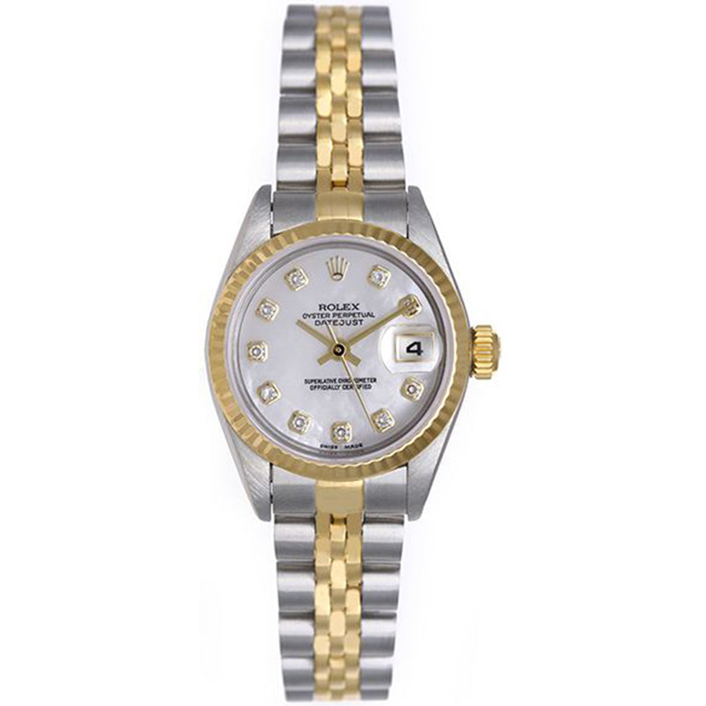 Ladies Rolex Datejust Watch 79173 Factory Mother-Of-Pearl Diamond Dial