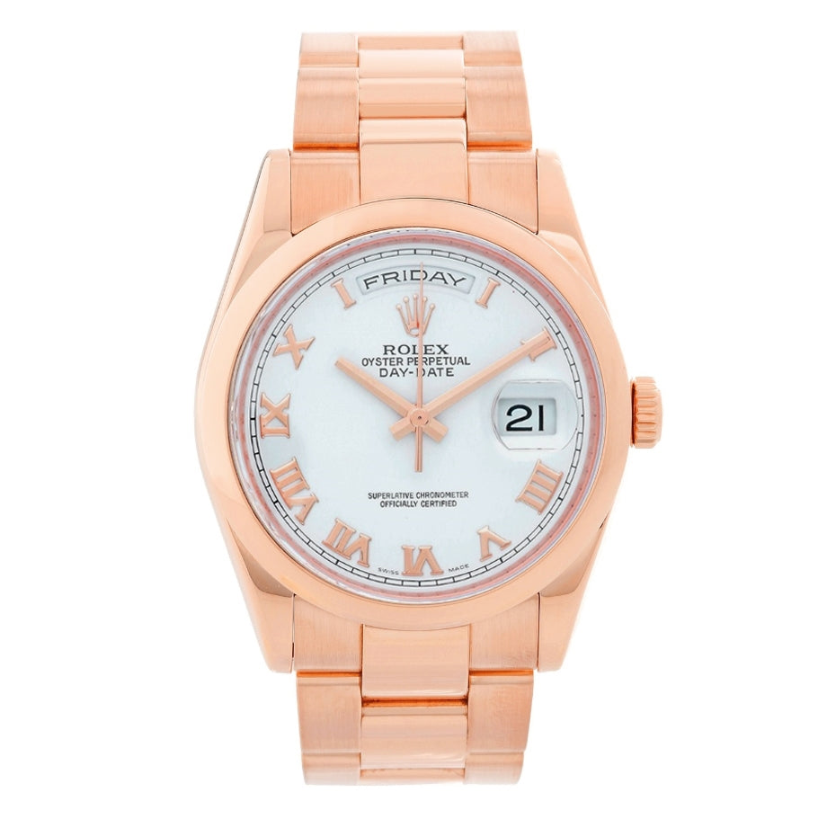 Rolex President Day-Date 18k Rose Gold Men's Watch 118235
