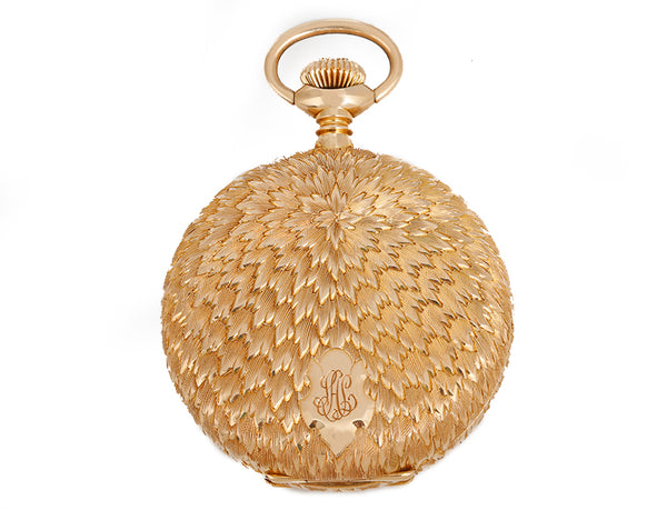 Elgin Pocket Watch 16s 14k Yellow Gold Ornately Engraved Hunting Case Pocket Watch