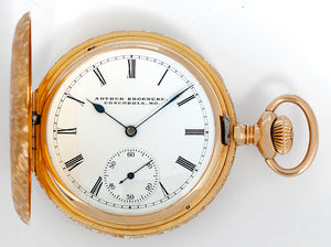 Elgin Pocket Watch 16s 14k Yellow Gold Ornately Engraved Hunting Case Pocket Watch
