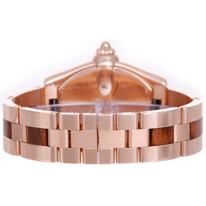 Cartier Roadster Rose Gold Extra with Walnut Burlwood Dial