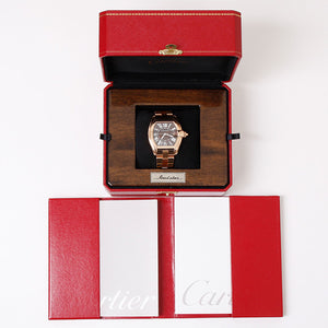 Cartier Roadster Rose Gold Extra with Walnut Burlwood Dial