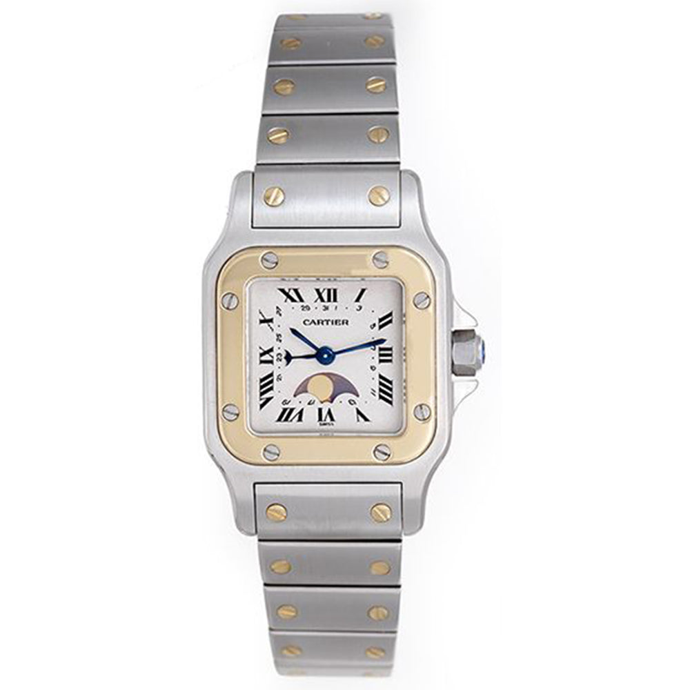 Cartier Santos Galbee Steel & Gold Ladies Moonphase Watch