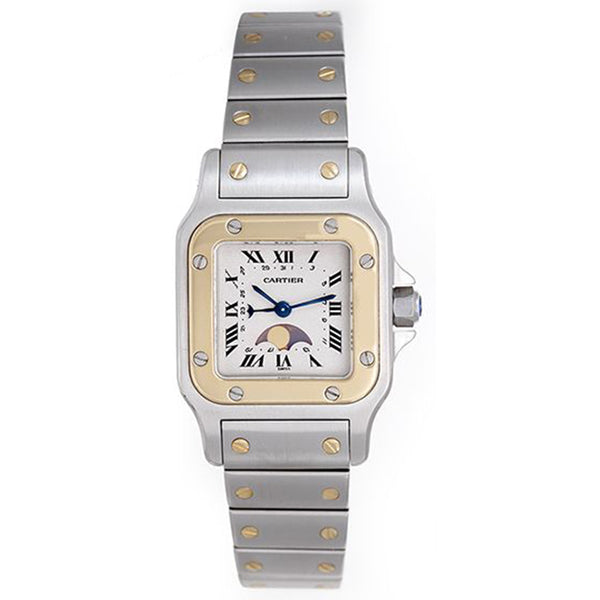 Cartier Santos Galbee Steel & Gold Ladies Moonphase Watch