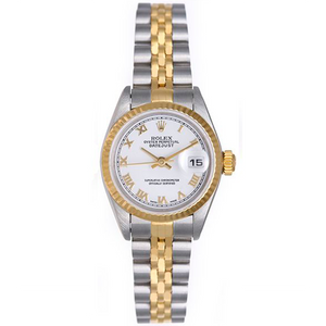 Rolex Datejust 2-Tone Watch 26mm White Roman Dial 79173