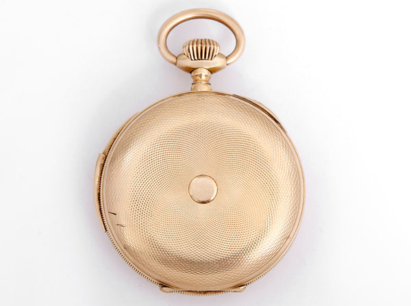 Vintage Dunand Yellow Gold 1/4 Hour Repeater Pocket Watch