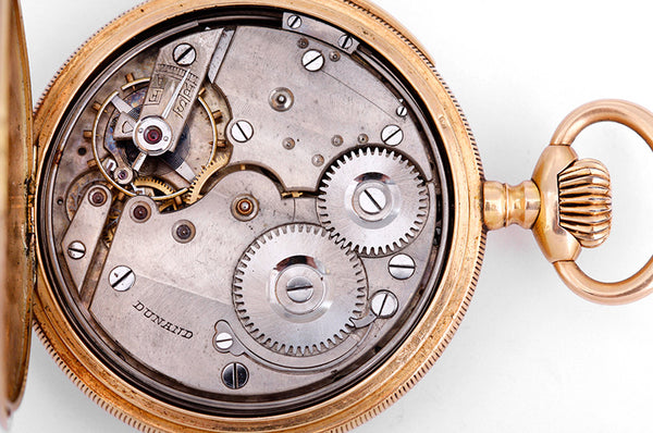 Vintage Dunand Yellow Gold 1/4 Hour Repeater Pocket Watch