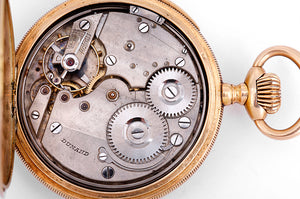 Vintage Dunand Yellow Gold 1/4 Hour Repeater Pocket Watch