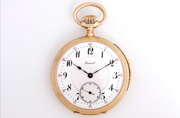Vintage Dunand Yellow Gold 1/4 Hour Repeater Pocket Watch