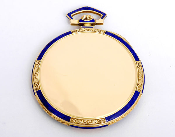 Rare Vintage Patek Philippe 18k Yellow Gold & Lapis Pocket Watch