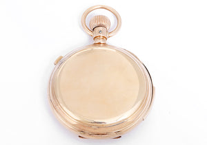 Rare Collectible Waltham 14k Yellow Gold Hunter Case Five Minute Repeating Chronograph Pocket Watch