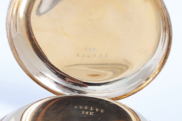 Rare Collectible Waltham 14k Yellow Gold Hunter Case Five Minute Repeating Chronograph Pocket Watch