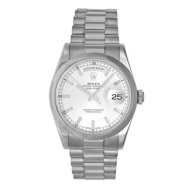 Rolex President Day-Date Men's 18k White Gold Watch 118209