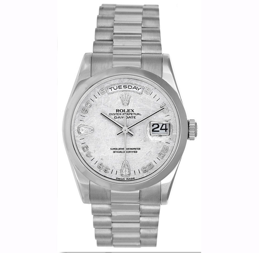 Rolex President Day-Date Men's 18k White Gold Watch 118209