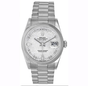 Rolex President Day-Date Men's 18k White Gold Watch 118209