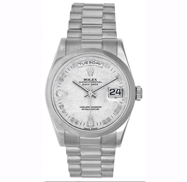 Rolex President Day-Date Men's 18k White Gold Watch 118209