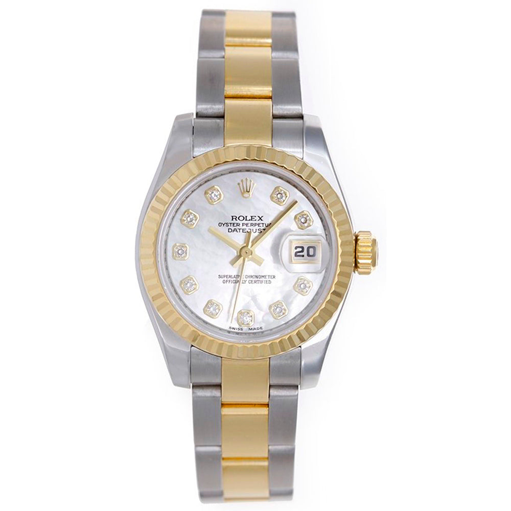 Rolex Datejust Diamond Watch Mother of Pearl Dial 179173