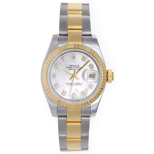 Rolex Datejust Diamond Watch Mother of Pearl Dial 179173