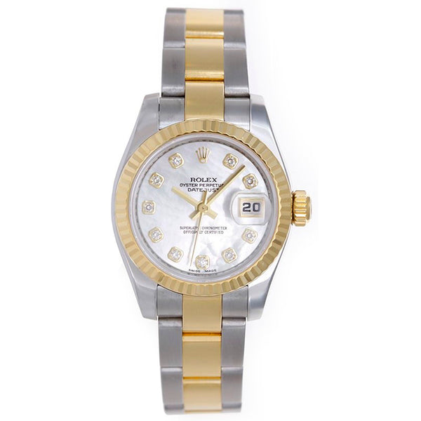 Rolex Datejust Diamond Watch Mother of Pearl Dial 179173