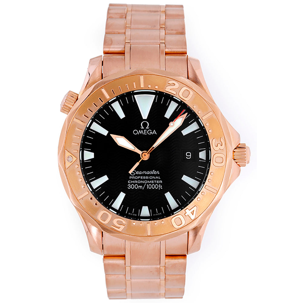 Omega Seamaster Professional Men's Rose Gold Diver's Watch on Bracelet