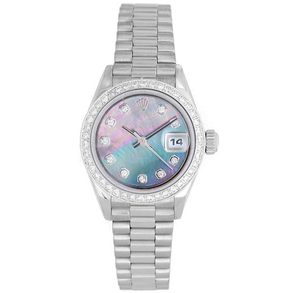 Rolex President 18k Diamond Mother of Pearl Watch 69179