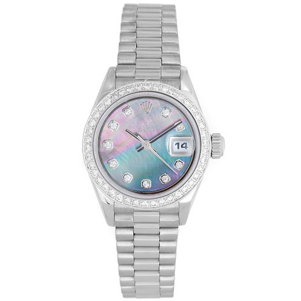 Rolex President 18k Diamond Mother of Pearl Watch 69179