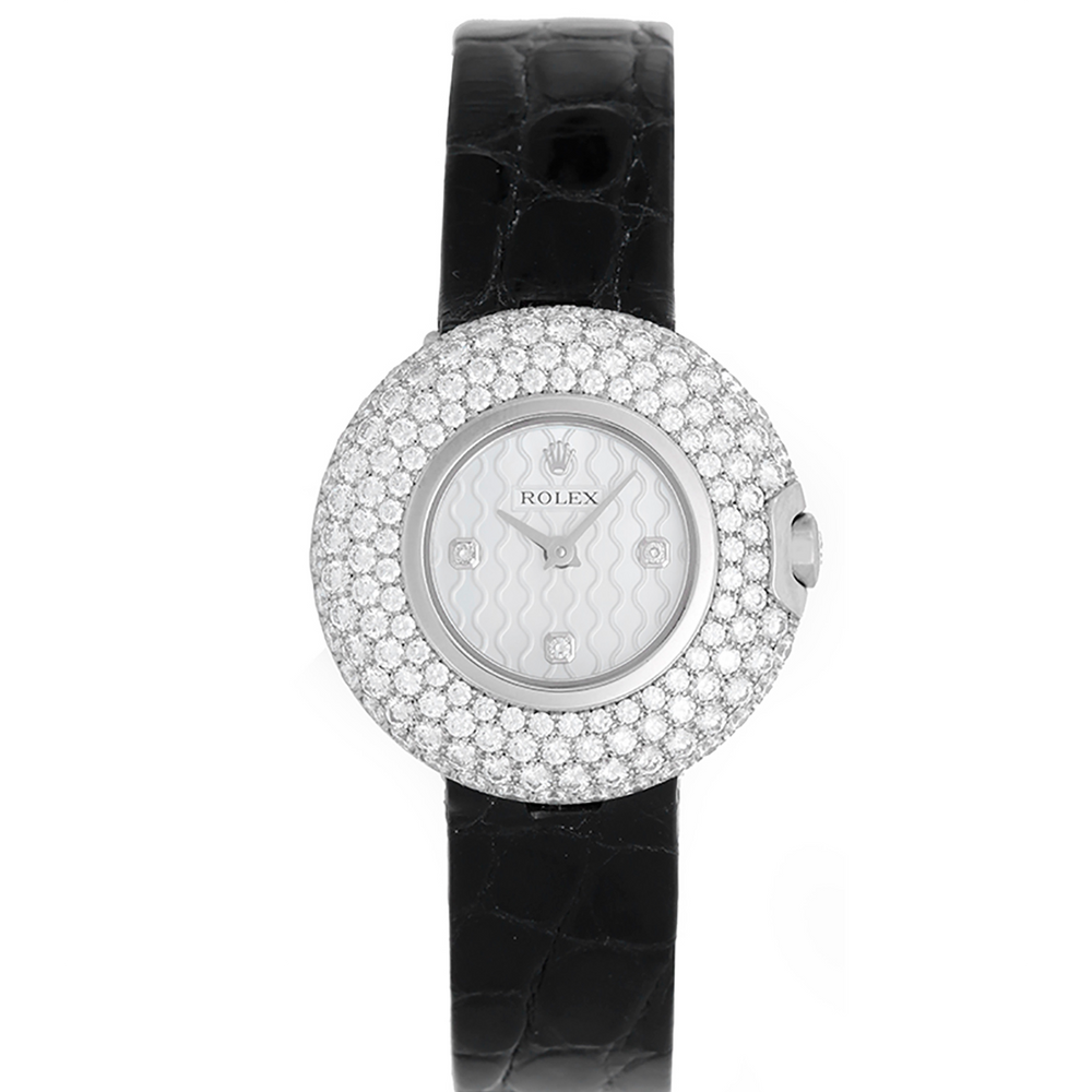 Rolex Cellini Orchid 18k White Gold Ladies Watch with 230 Diamonds  6201/9 BRIL