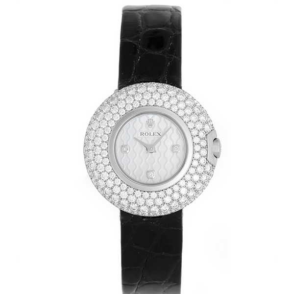 Rolex Cellini Orchid 18k White Gold Ladies Watch with 230 Diamonds  6201/9 BRIL