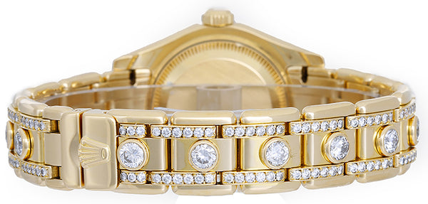 Rolex Ladies Masterpiece/Pearlmaster Gold 180 Diamond Watch 69298