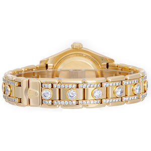 Rolex Ladies Masterpiece/Pearlmaster Gold 180 Diamond Watch 69298
