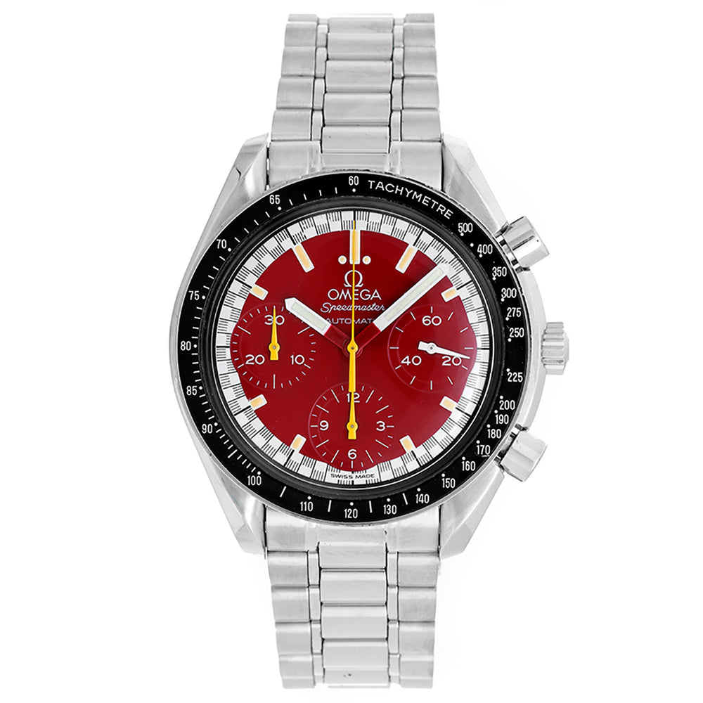 Omega Speedmaster  Steel Chronograph Men's Watch Complete with Racing Wheel Box 35106100 (3510.61.00