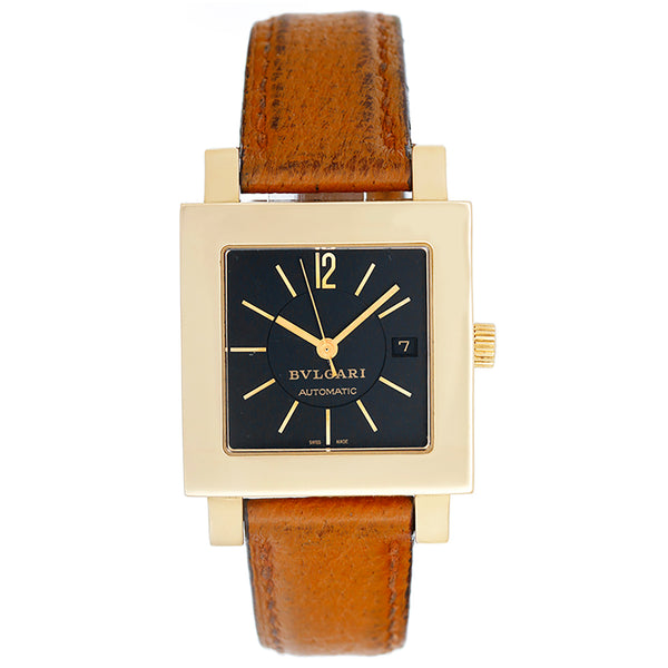 Bvlgari Quadrato Ladies Large Size 18k Yellow Gold Automatic Watch