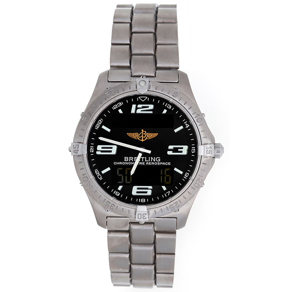 Breitling Aerospace Digital/Analog Alarm GMT Titanium Men's Quartz Watch E75362