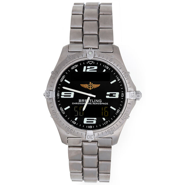 Breitling Aerospace Digital/Analog Alarm GMT Titanium Men's Quartz Watch E75362
