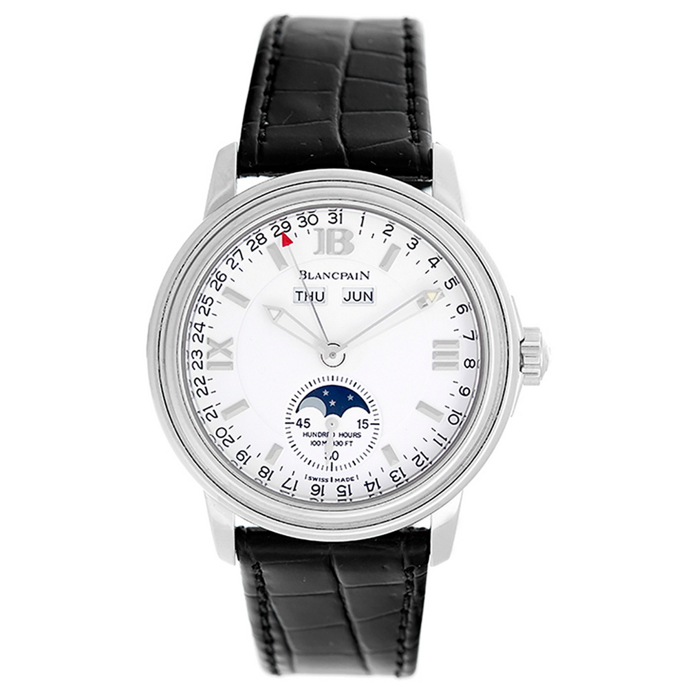 Blancpain Leman Day Date Month Moonphase Men's Steel Watch 2763-1127-53B