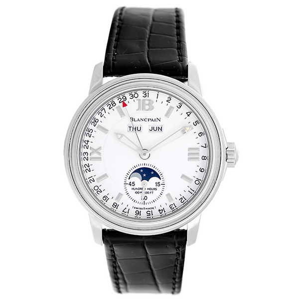 Blancpain Leman Day Date Month Moonphase Men's Steel Watch 2763-1127-53B
