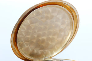 Vintage Omega Engraved 18k Yellow Gold Men's Pocket Watch in Original Box