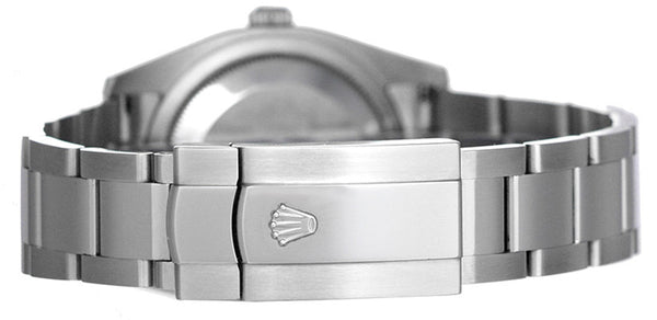 Rolex Datejust Stainless Steel Men's  Watch White Gold Fluted Bezel 116234