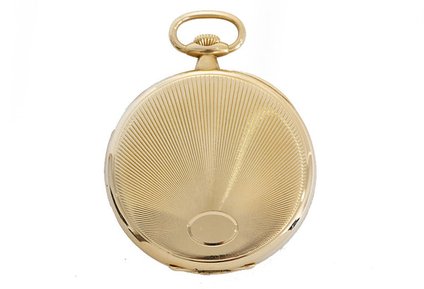 Rare Vintage Patek Philippe Relojoaria Gondolo 18k Yellow Gold Open Face Pocket Watch