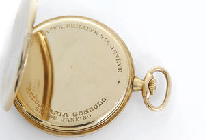 Rare Vintage Patek Philippe Relojoaria Gondolo 18k Yellow Gold Open Face Pocket Watch