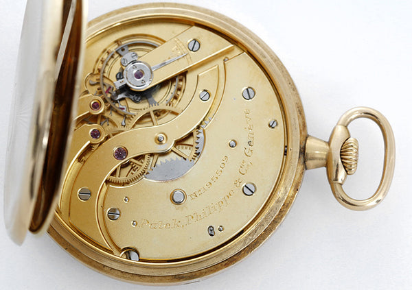 Rare Vintage Patek Philippe Relojoaria Gondolo 18k Yellow Gold Open Face Pocket Watch