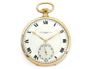 Rare Vintage Patek Philippe Relojoaria Gondolo 18k Yellow Gold Open Face Pocket Watch