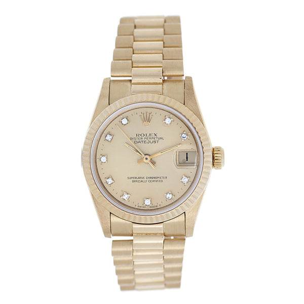 Rolex Midsize Datejust 18k Yellow Gold Men's or Ladies Watch 68278