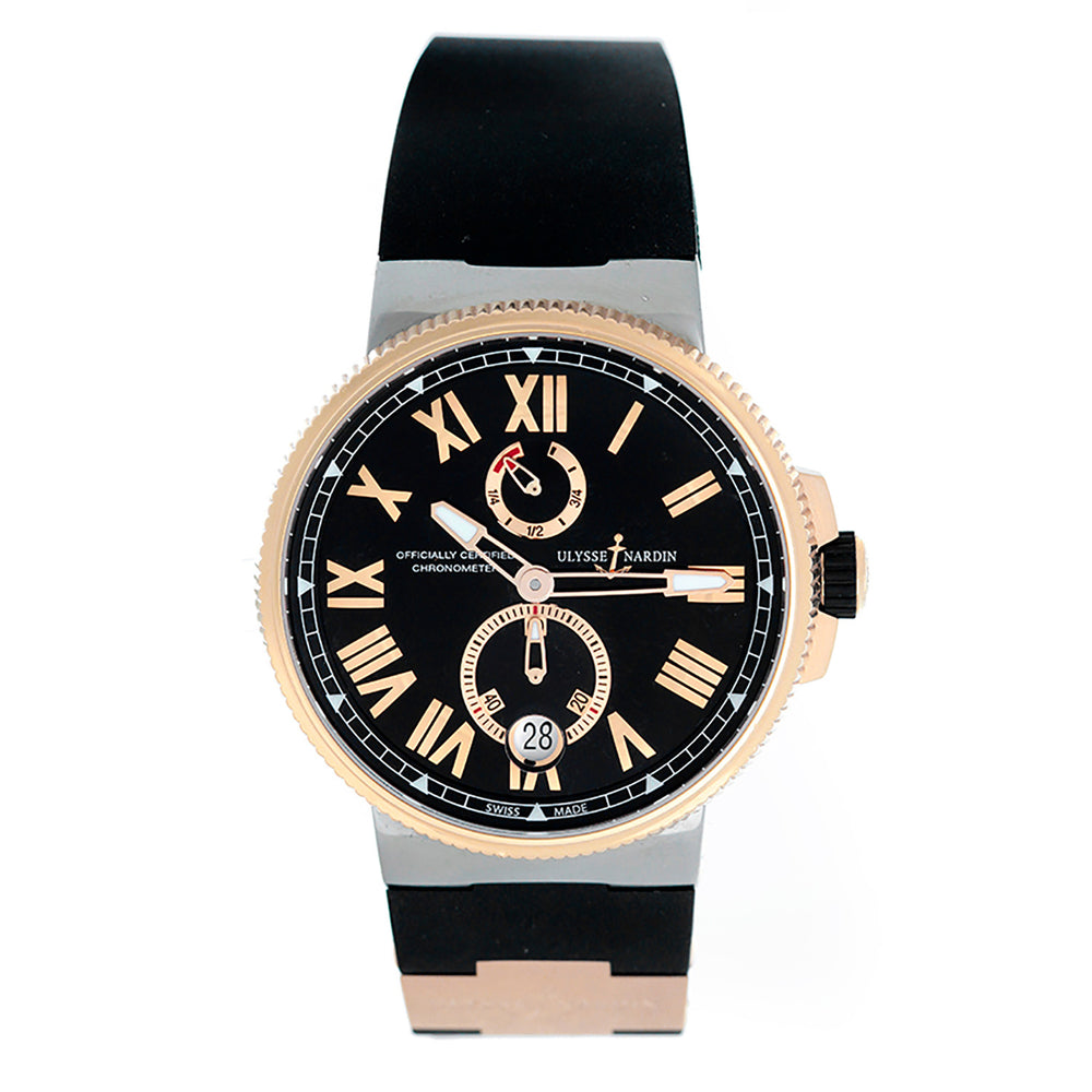 Ulysse Nardin Marine Chronometer Titanium & Rose Gold Men's Watch 1185-122-3/41