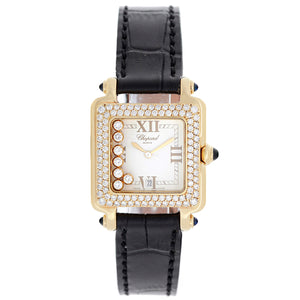 Chopard Happy Sport 7-Floating Diamonds Yellow Gold Square Ladies Watch 27/6679-23