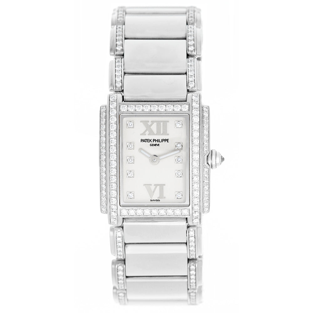 Patek Philippe Twenty-4 Ladies White Gold Diamond Watch 4908 310G or 4908/310G-001 or 4908/310G