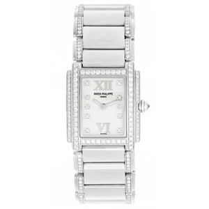 Patek Philippe Twenty-4 Ladies White Gold Diamond Watch 4908 310G or 4908/310G-001 or 4908/310G