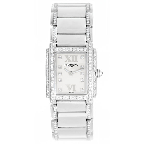 Patek Philippe Twenty-4 Ladies White Gold Diamond Watch 4908 310G or 4908/310G-001 or 4908/310G
