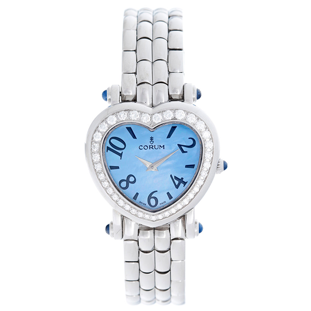 Corum Ladies Stainless Steel Heart Shaped Diamond Watch 24.183.20