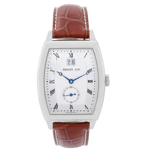 Breguet Heritage 18k White Gold Brown Strap Men's Watch  5480BB12BB0